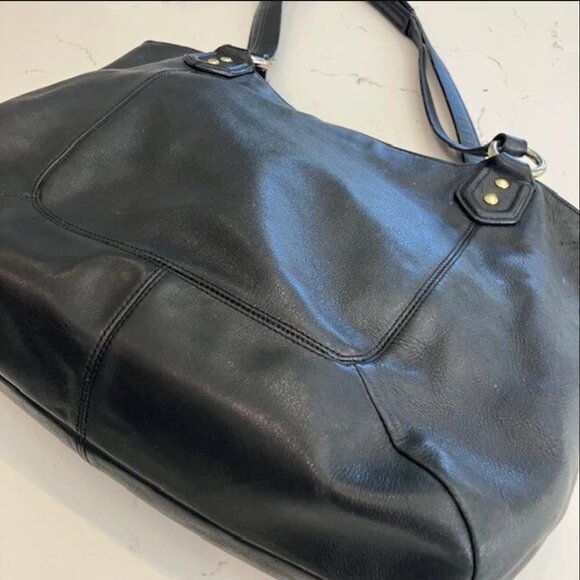 COACH F24961 Black Campbell Large Carryall Tote Leather Shoulder Bag - Picture 8 of 16